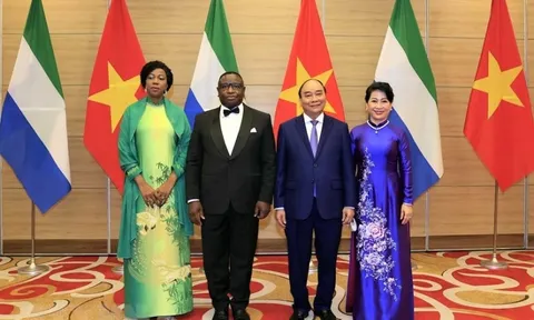 Giao thoa văn hóa Việt Nam - Sierra Leone qua tà áo dài của phu nhân Tổng thống Julius Maada Bio