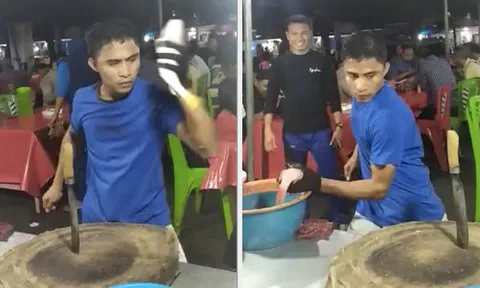 Thót tim màng múa dao chế biến cá với tốc độ nhanh như chớp “có một không hai”