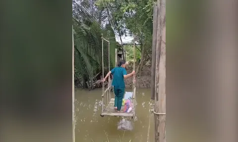 Độc đáo "Cáp treo" tự chế ở miền Tây