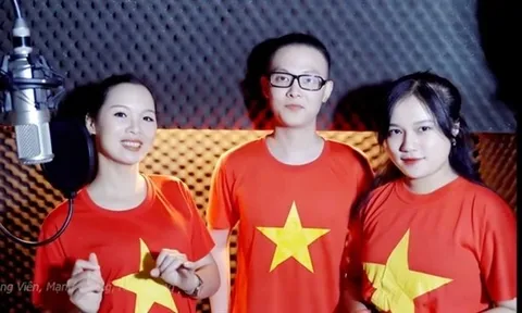 Á hậu Trang Viên cùng dàn nghệ sĩ hòa giọng cổ vũ đội tuyển Việt Nam chiến thắng