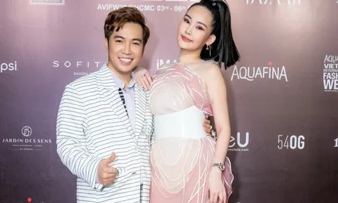 Hoa hậu Lê Âu Ngân Anh, S.T Sơn Thạch đến ủng hộ BST mới của NTK Ivan Trần