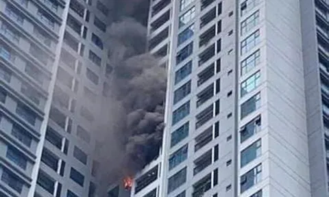 Cháy dữ dội căn hộ tầng 29 chung cư Goldmark City, cư dân hốt hoảng tháo chạy